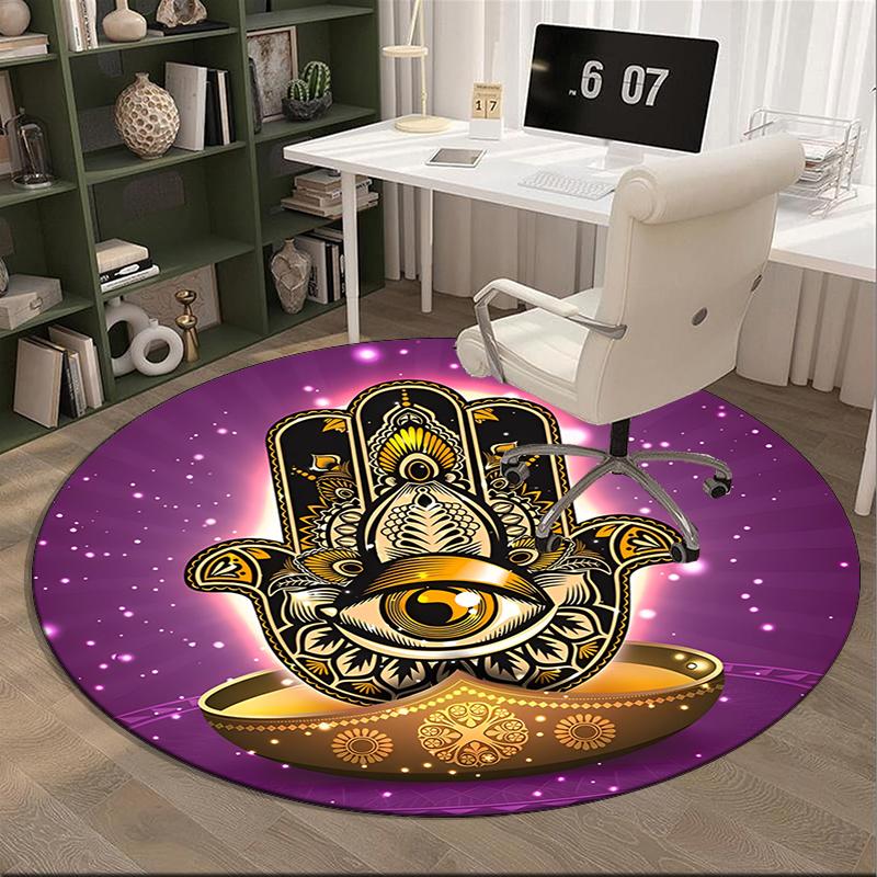 Sacred Mandala Design round carpet Chair cushion Round Entryway Rug, Soft Round Rugs for Living Room, Bedroom, Circle Carpet decor gifts