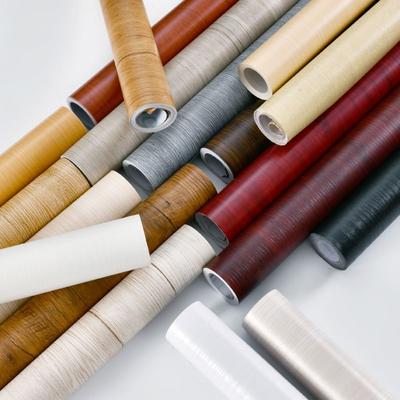 90CM Width Wood Grain Furniture Waterproof Vinyl Wall Sticker Self Adhesive Wallpaper Kitchen Cabinet Door Renovation Sticker