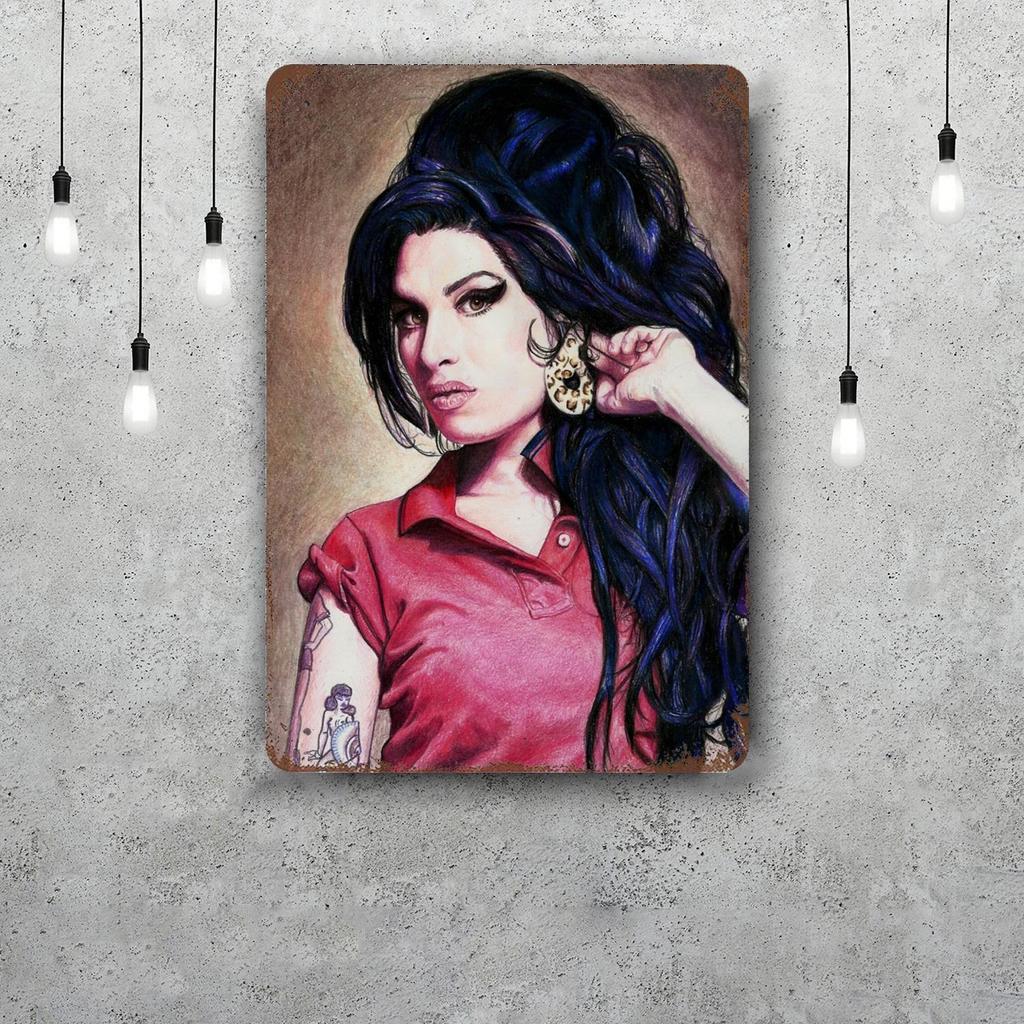 Amy whinehouse Klassiek Poster Roestig Metalen Plaat Retro Decoratief Bord Bar Man Cave Garage Club Metalen Bord Wanddecoratie