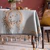 Chinese Tablecloth Luxury For Dining Table Rectangular Embroidered Jacquard Tassel Square Coffee Table Cover Round Party Event