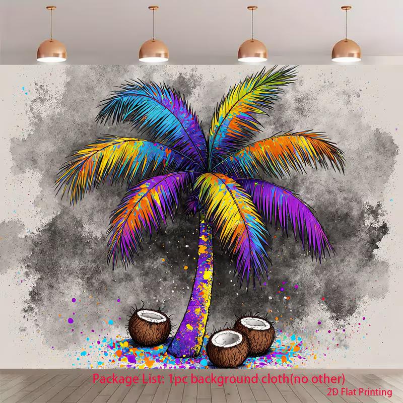 2D Tropical Palm Tree Backdrop for Summer Themed Party 47.2x31.5inch/120*80cm