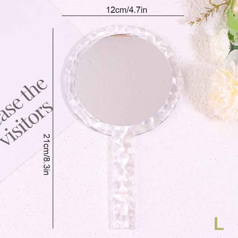 Water Ripple Handle Mirror Portable Round Make Up Mirror Hd Beauty Mirror Room Decor S