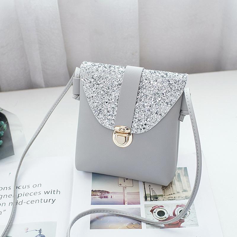 Chic Female Shoulder Bag With Sparkling Sequins And Stylish Compact Design