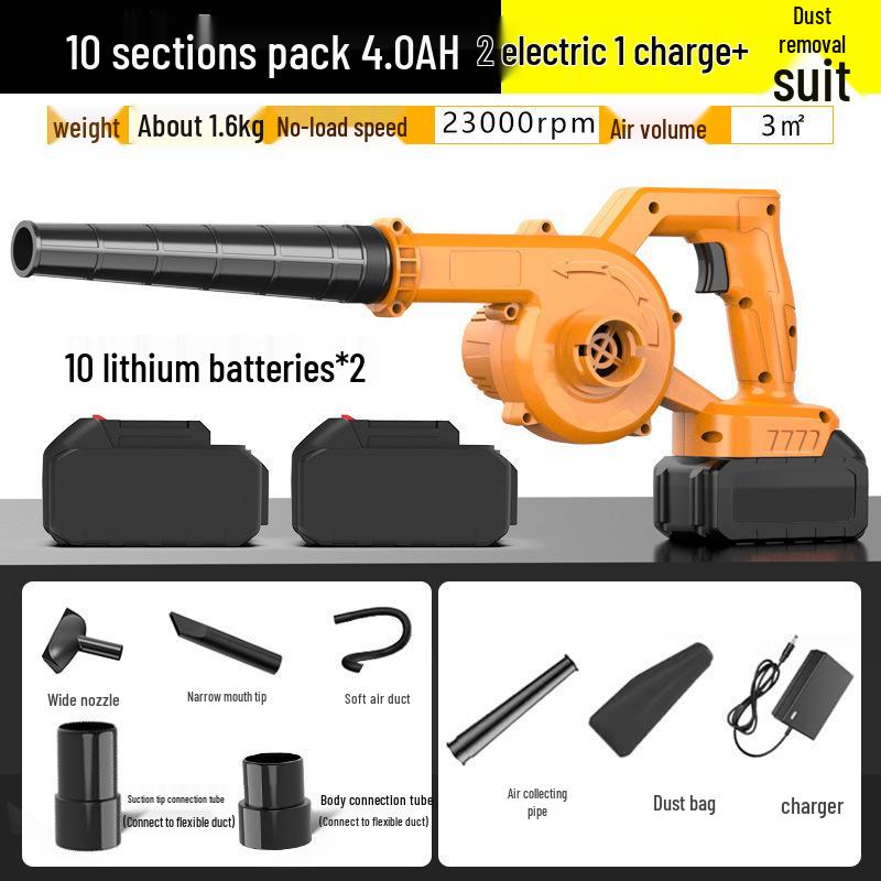 Tragbarer Hochleistungs-Akkubläser: Handstaubsauger und Laubbläser mit Lithium-Akku (Doppelfunktion)