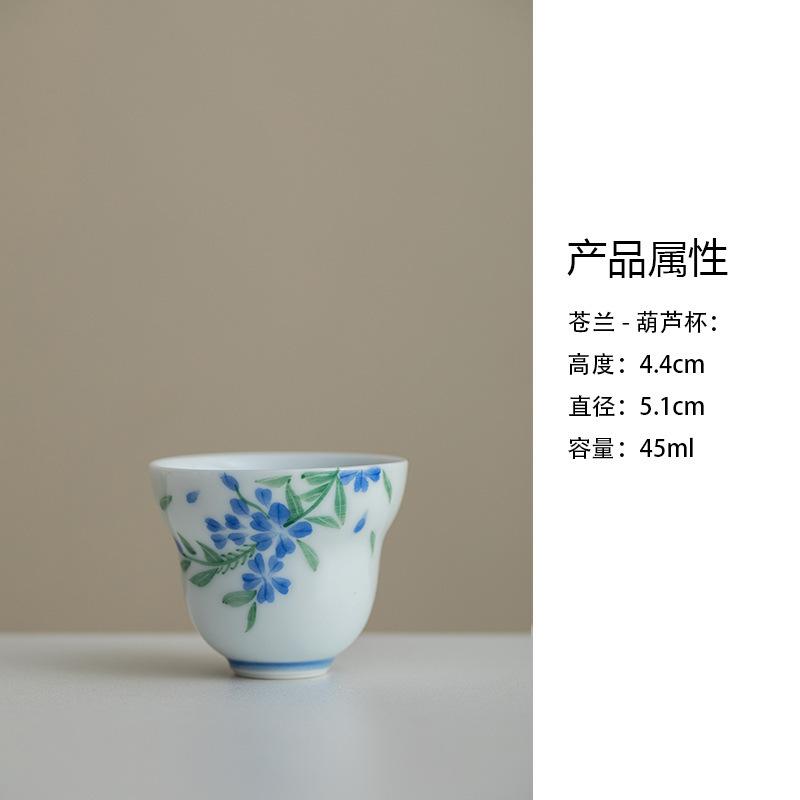 

Hand-painted Orchid Teacup Retro Tea Bowl Water Jug Tea-tasting Smelling Cup Chazhan Master Cups Cafes Decoration Supplies Craft