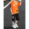 Boys' 2pcs Set: Short Sleeve T-Shirt and Shorts with Letter Print for Medium to Large Sizes, Perfect for Outdoor