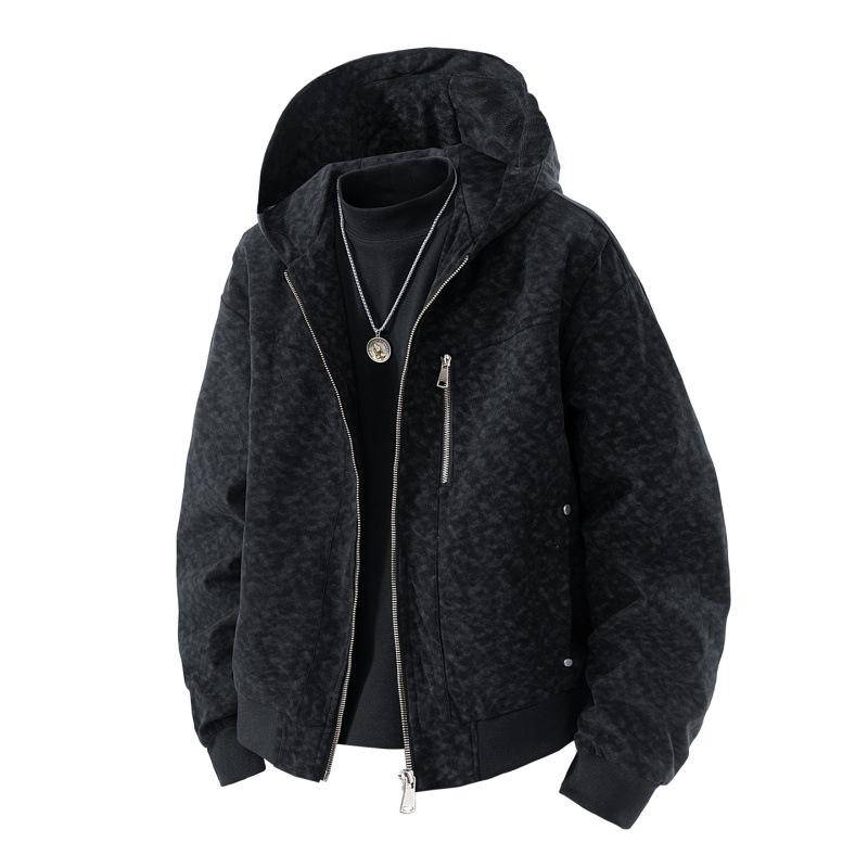 

2025 Trendy Retro Hooded Jacket - Gray, Black & Army Green 4XL чорний