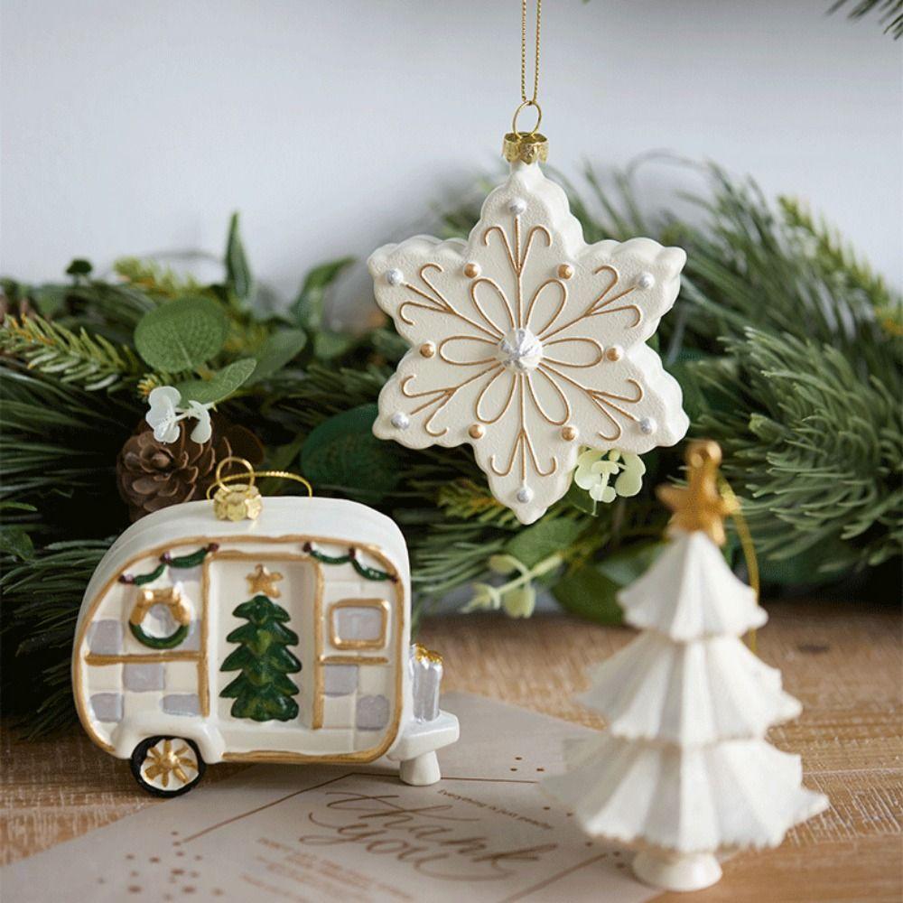 White Christmas Decoration Plastic Xmas Baubles Creative Christmas Tree Ornament  Scene Making