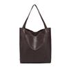 Retro Waxed Leather Women's Handbag - Soft, Large-Capacity, Fashionable Tote with Pockets and Single Shoulder Strap