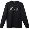 Li Ning Spring And Autumn Sports Casual Crew Neck Pullover Long Sleeve Sweatshirt Men Tops Black AWDTD13-1