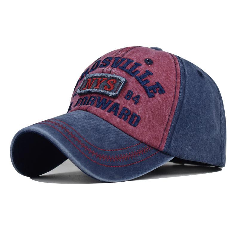 New Nys Letter Embroidered Baseball Cap Vintage Cotton Outdoor Duck Tongue Hat Wholesale винный