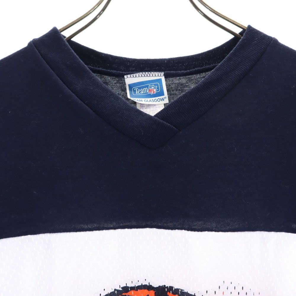 OLD 90s Made In USA Football T-shirt Short Sleeve Mesh V-neck T-shirt Kid's Used