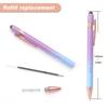 10PCS Retractable Metal Ballpoint Pen 2 In 1 Touch Screen Stylus Black Ink Pens for School Office Stationery Writing Supplies