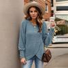 Women's Autumn Winter Fashion Knitwear - O-Neck Cardigan Sweater with Split and Drop Shoulder