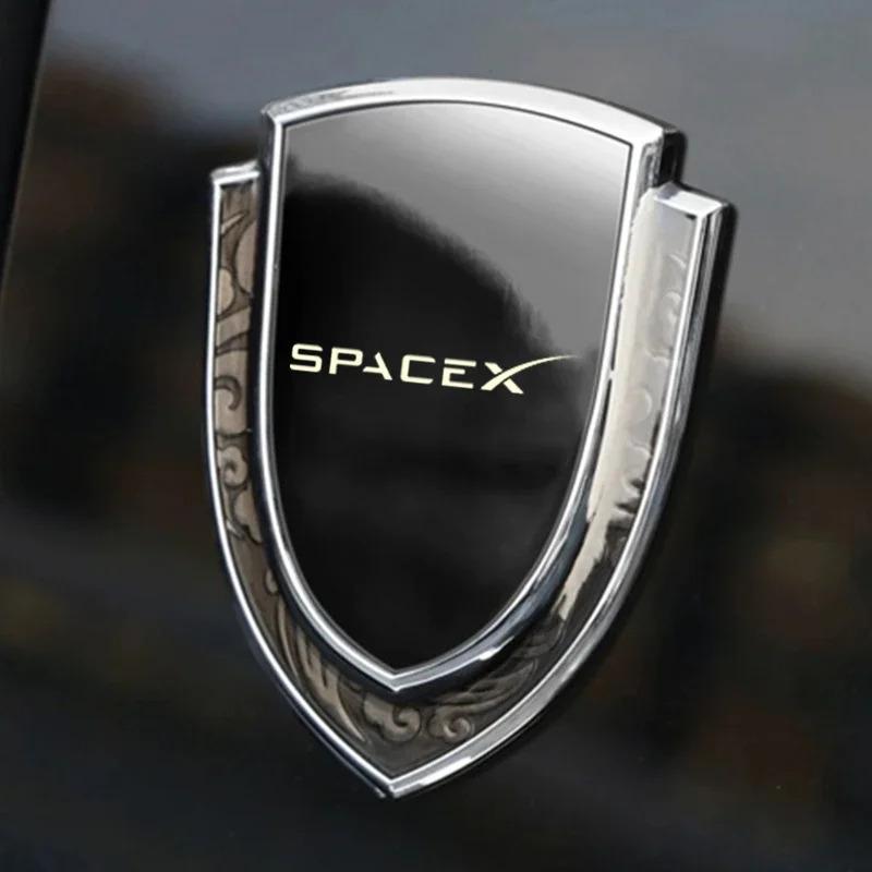 Car Stickers 3D Metal Accsesories Auto Accessory for Tesla Dual Motor Spacex P75d P85d P90d P100d