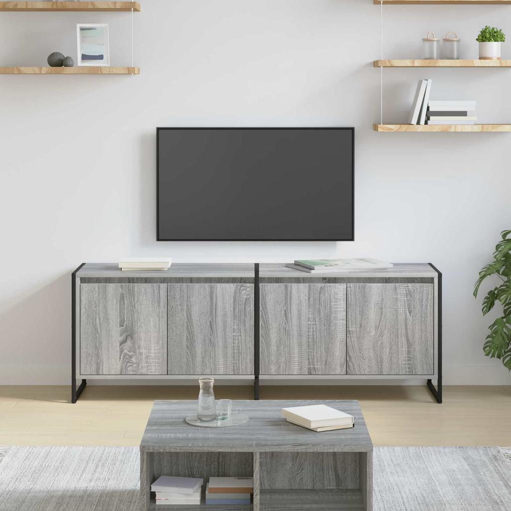 TV Stand in Grey Sonoma 140 x 36 x 49.5 cm Particleboard
