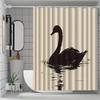 Elegant Black Swan Shower Curtain, Polyester, Waterproof, Machine Washable, Grommets for Easy Hang