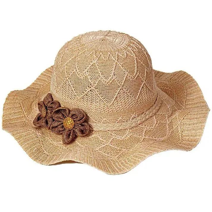 

WTEMPO Однотонные солнцезащитные шляпы с цветами для женщин, весна-лето, широкие поля, дышащие, складные, пляжные, солнцезащитные шляпы 1pc