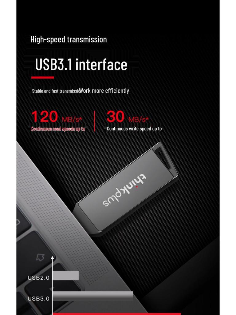 Lenovo Thinkplus MU251 All-Metal Type-C 3.2 Dual-Use Rotating Mobile U Disk