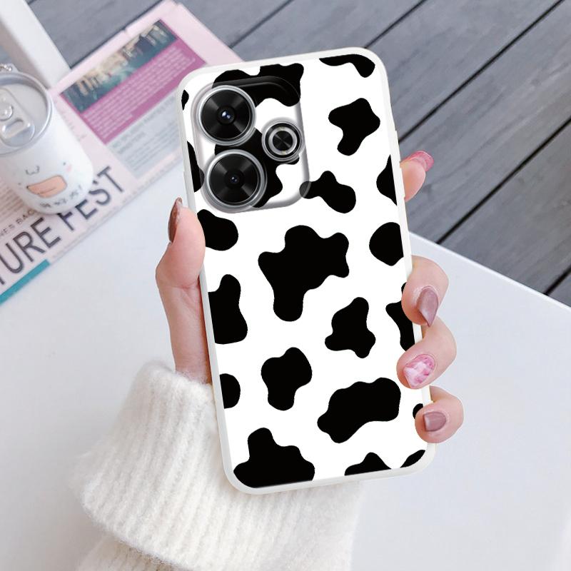 For Redmi 13 4G Phone Case Brown Leopard Print Soft Silicone TPU Cover Colorful Marble Fundas For Xiaomi Redmi 13 Redmi13 Coque