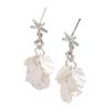 1 Paio Orecchini Pendenti da Donna Stile Francese Decorazione Stella Marina Conchiglia Petalo Charms Orecchini a Bottone Orecchini per Vacanze Estive Gioielli Regalo
