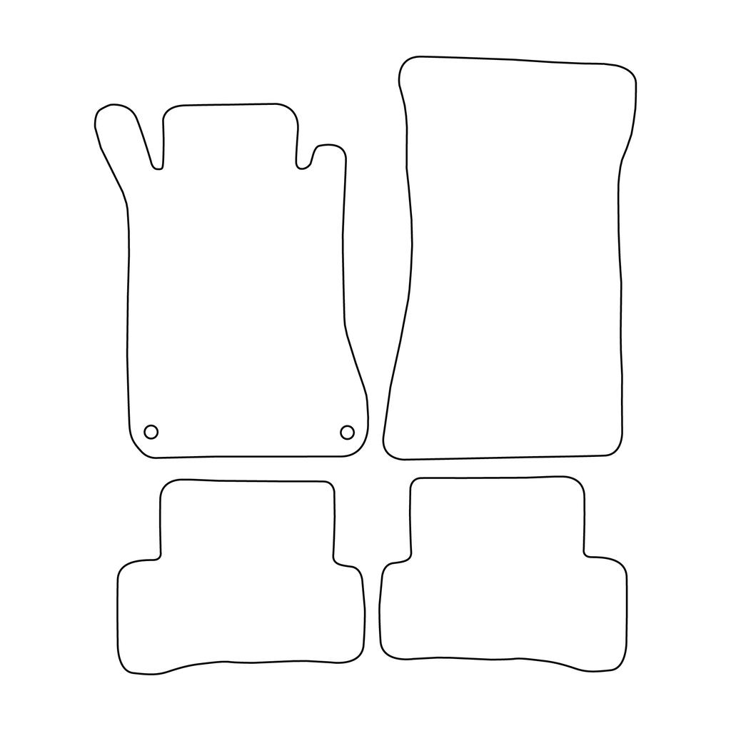 [BLM]ME013 red - Set of velour floor mats to fit Mercedes CLC-klass CL203 Sportcoupe 2000-2008 - red trim