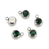 Stainless Steel Birthstone Lucky Stone Birthstone Pendant Diamond Flat Mouth Welding Ring DIY Necklace Bracelet Accessories