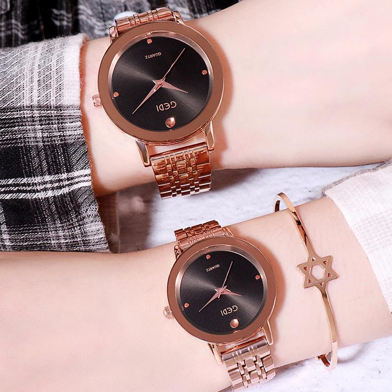 Simple And High-Value Couple Steel Belt Quartz Watch, Fashionable Light Luxury, High-End Waterproof Quartz Steel Belt Watch