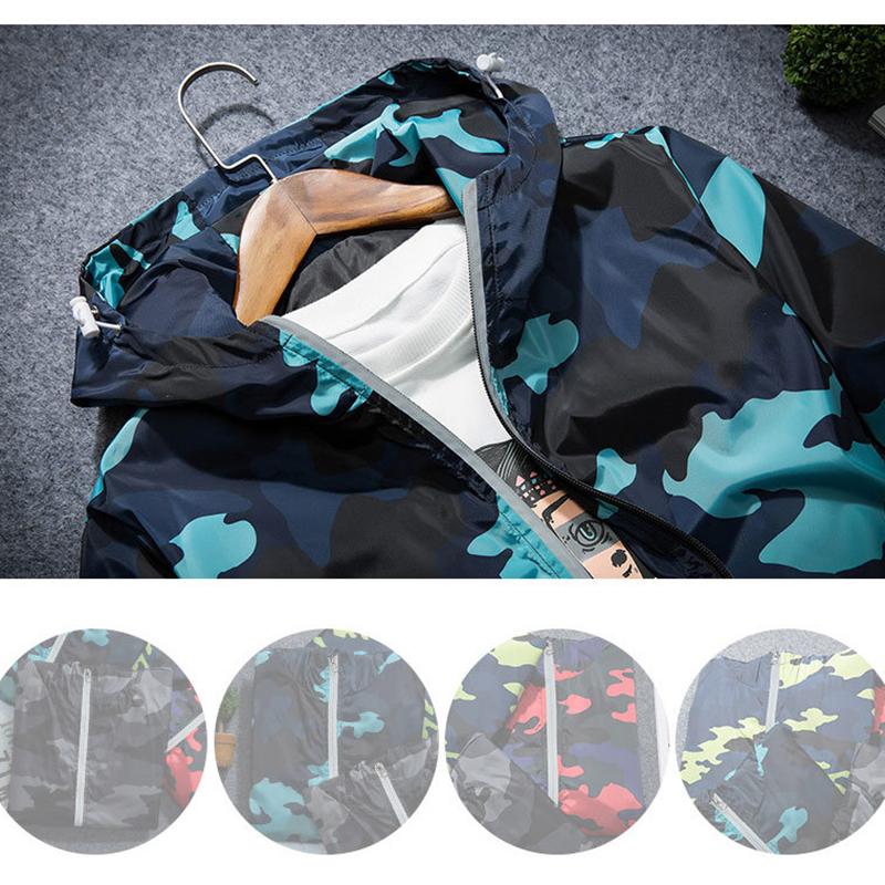Outdoor Camping  Mountaineering Men's Jacket Large Korean Trend Reflective Camouflage Trench Coat Men's Spring and Autumn Baseball