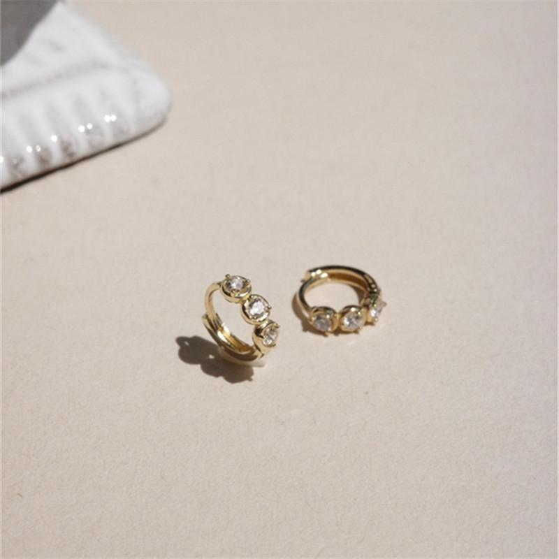 

Girls 925 Sterling Silver Geometric Zircon Mini Hoop Earrings for Girls Wedding Party Fine S925 Jewelry Gold