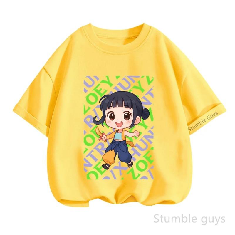 

Summer KPop Demon Hunters T-shirt Huntrix Children Boys Clothes Girls Tshirt Anime Top 110