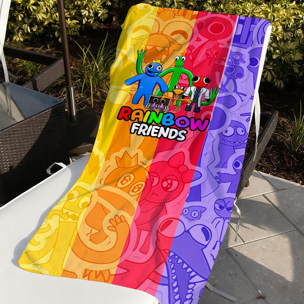 Cartoon R-Rainbow-Friends Colors Towel Quick Dry Soft Yoga Swimming Fitness Mountain Climbing Large Beach Towels