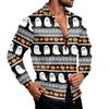 Men's Casual Loose Fit Breathable Shirt Jacket with Turn-Down Collar for Halloween Spring and Fall
