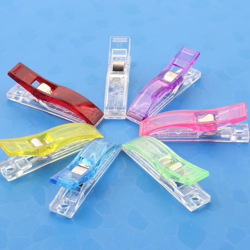 20 Pieces Sewing Clips Plastic Clamps Fabric Quilting Crafting Crocheting Knitting Paper Binding Clips Sewing Clothespins