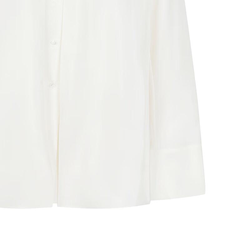 LESS 2025 Spring Mulberry Silk V-Neck Long Sleeve Shirt