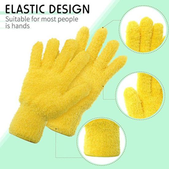 1 Pair Microfiber Dusting Gloves Plant Leaf Cleaning Gloves Fuzzy Dust Removal Gloves for Indoor Plants Furniture Blinds
