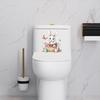 Paas Leuke Konijn Toilet Sticker Waterdichte Toiletbril Deksel Sticker Cartoon Konijn in Vlechtmand Lezend Toiletbril Cover Sticker voor Badkamer Huis