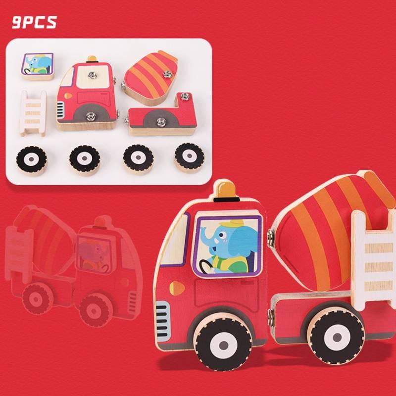 Wooden Construction Vehicle Toy Set For Stem Science Experiments And Educational Play