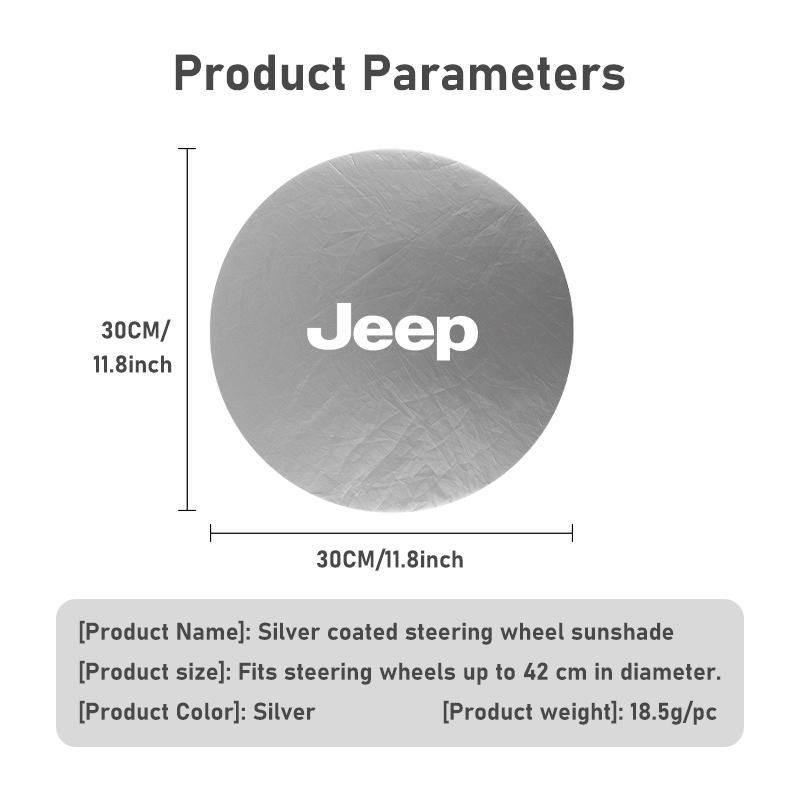 Car Sun Shade Cover Steering Wheel Sun Block Sunshade Heat Insulation For Jeep Compass Renegade Cherokee Wrangler JK Patriot AJW1
