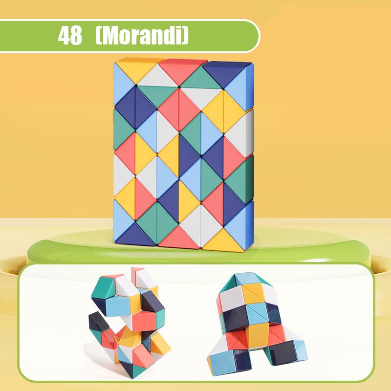 24-72 segmentů Kouzelný had Pravidlo Vícebarevné 3D puzzle Fidget hračky Dekompresní transformovatelné kostky Vzdělávací hračky