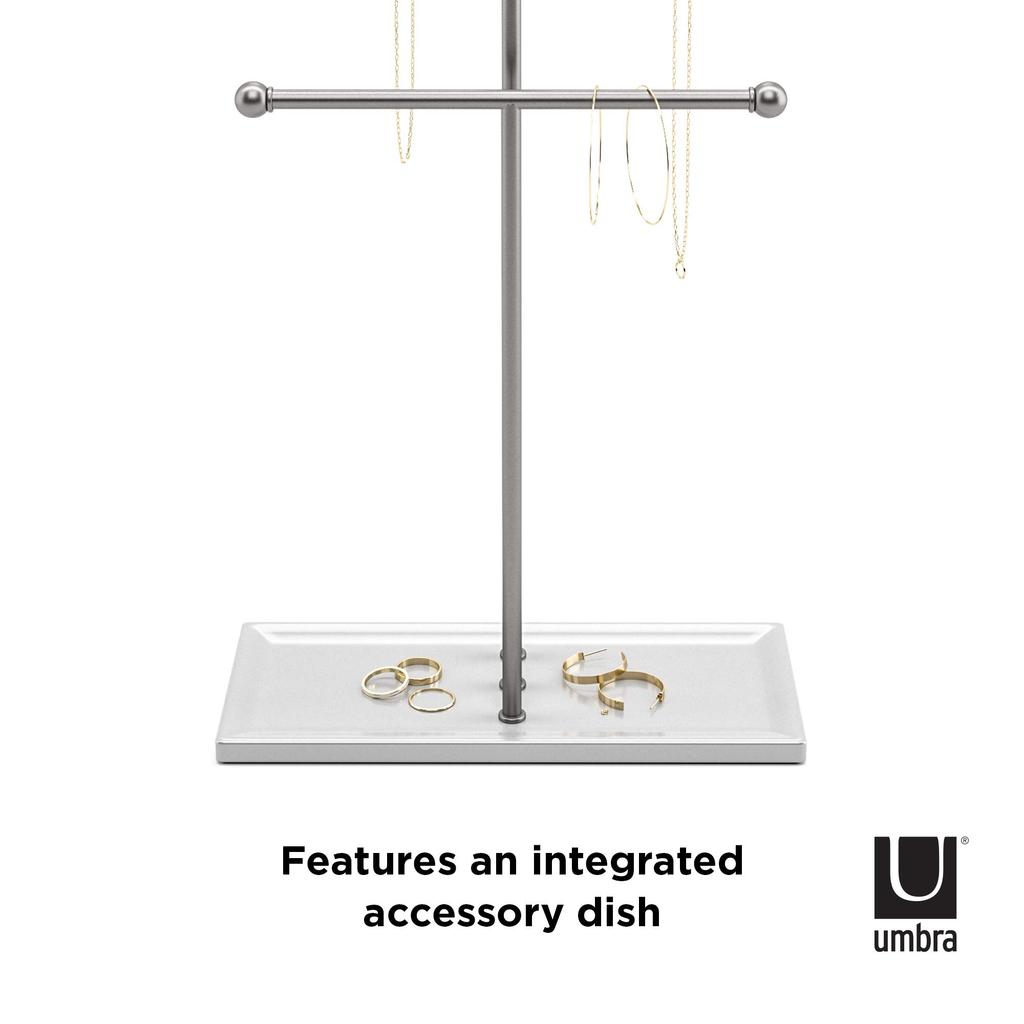 Official Umbra Trigem Jewelry Stand, White/Nickel