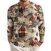 Men's Loose Casual Button Down Collar Long Sleeve Top