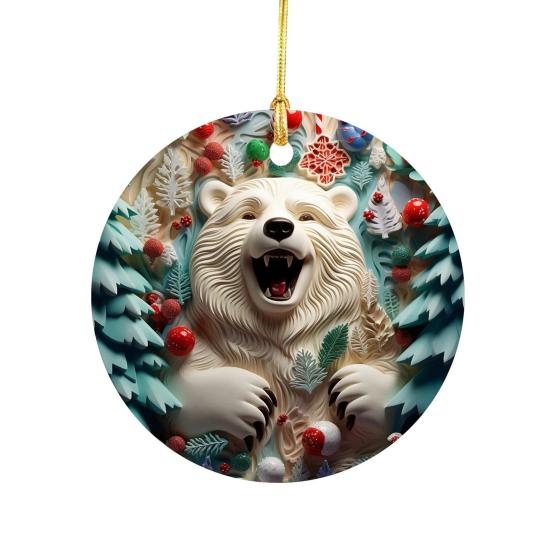 Christmas Pendant Santa Claus Elk Snowman Charm 2D Christmas Hanging Ornament with Lanyard Design Elk Window Decor