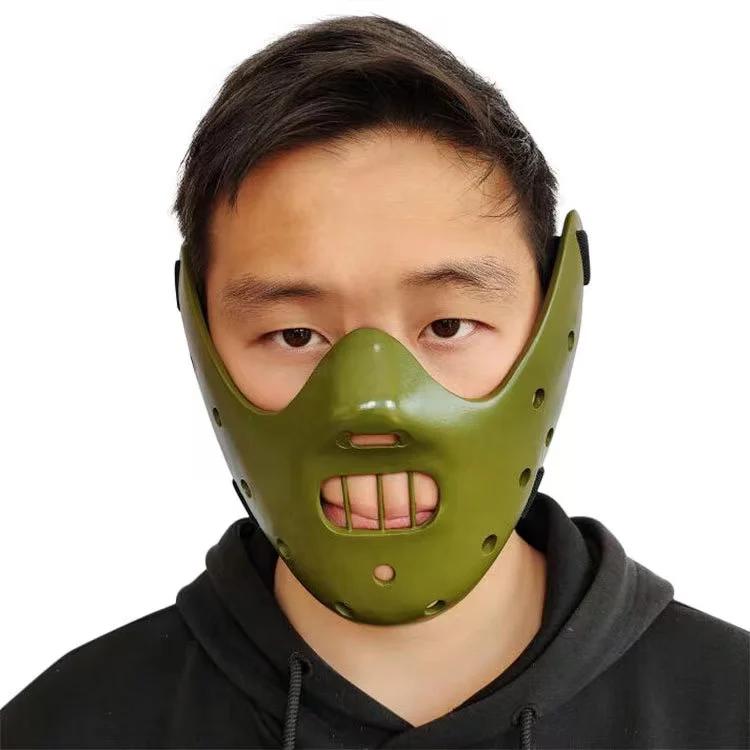 Hannibal Masks Horror Hannibal Scary Resin Lecter The Silence of The Lambs Masquerade Cosplay Party Halloween Mask 3 Colors зелёный