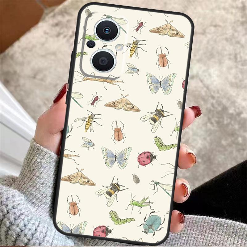 Dragonfly Insect Pattern For OPPO Reno 14 12 11 10 13 Pro 8T 11F 12F 13F 14F 7 8 Lite OPPO Find X9 X8 X6 X5 Pro Case
