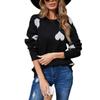 Women's Casual Fashion Round Neck Heart Sweater Knitted Bottoming Shirt