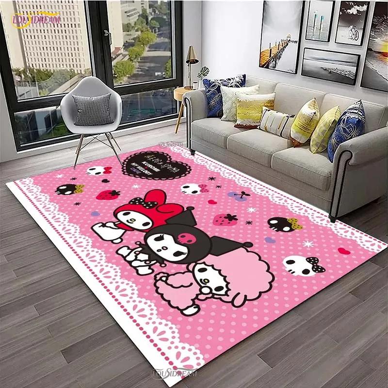 Kuromi Cartoon Anime kawaii Carpet for Living Room Bedroom Cute Rug Kitchen Door Kids Un-slip Floor Mats Alfombra Birthday gift