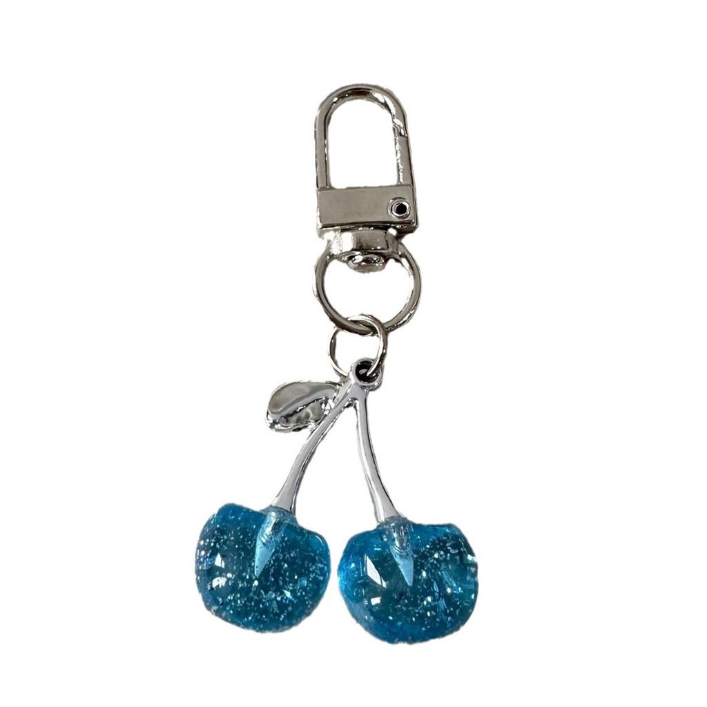 Cherry Charm Keychain Sparkling Multifunctional Crystal Accessory for Purses Backpacks and Cars Women's Gift