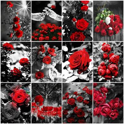 Pittura Diamante 5D Trapano Completo Rosa Ricamo Diamante Fiori Mosaico Decorazione Murale Regalo per Donne