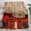 1PC Musical Elements Printed Blanket, All Season Lightweight Home Office Outdoor Nap Multifunctional Blanket A9